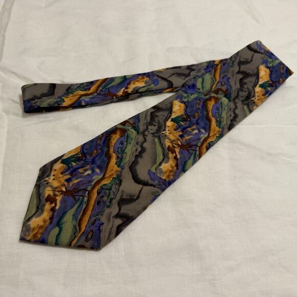 J. Garcia Silk Abstract Art Tie Made in USA – 90s Stonehenge Collection - Picture 8 of 9
